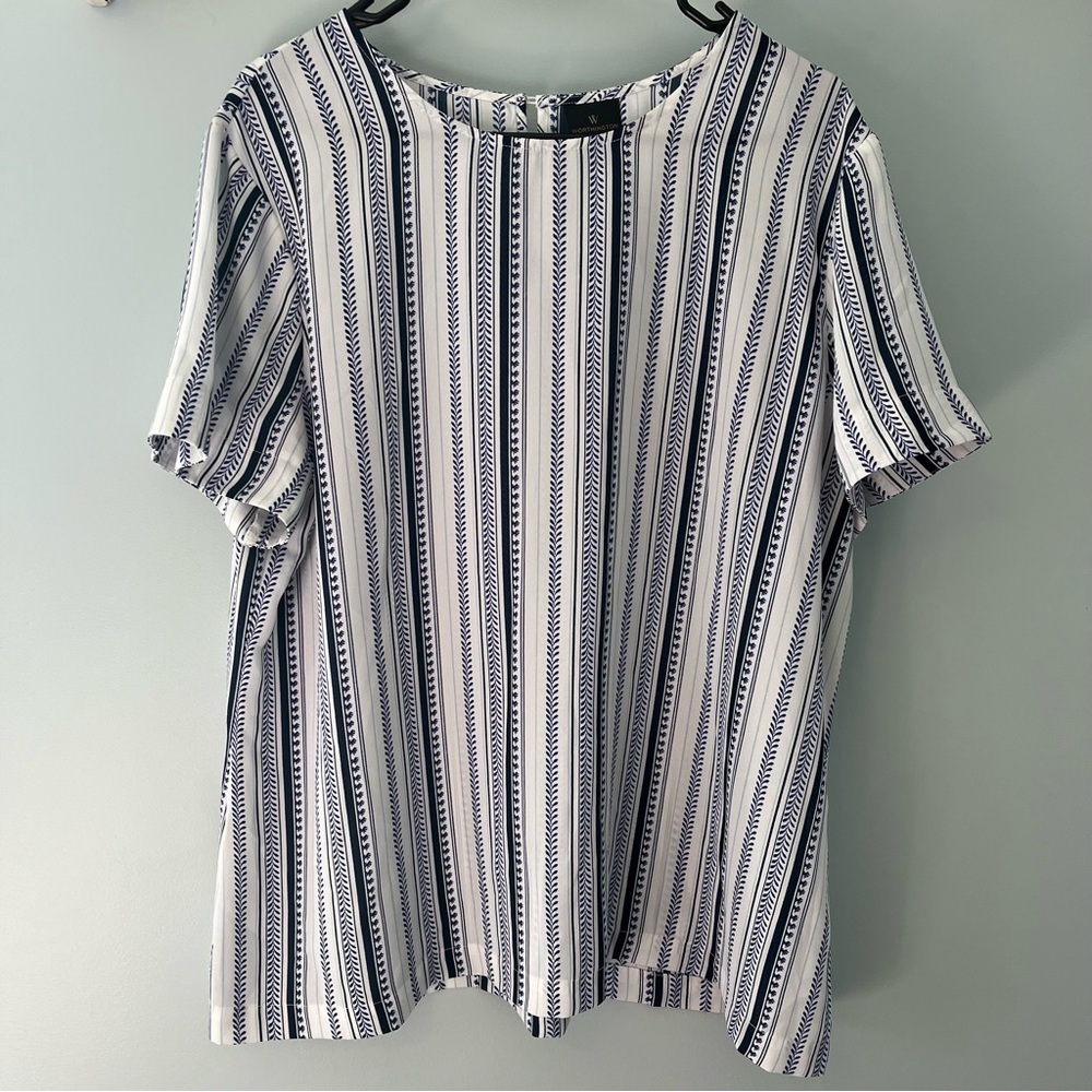 Worthington stripped blouse SZ XL